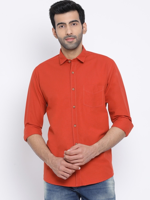 

Richlook Men Rust Standard Slim Fit Solid Casual Shirt