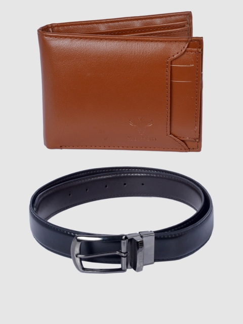 

Krosshorn Men Tan & Black Leather Accessory Gift Set