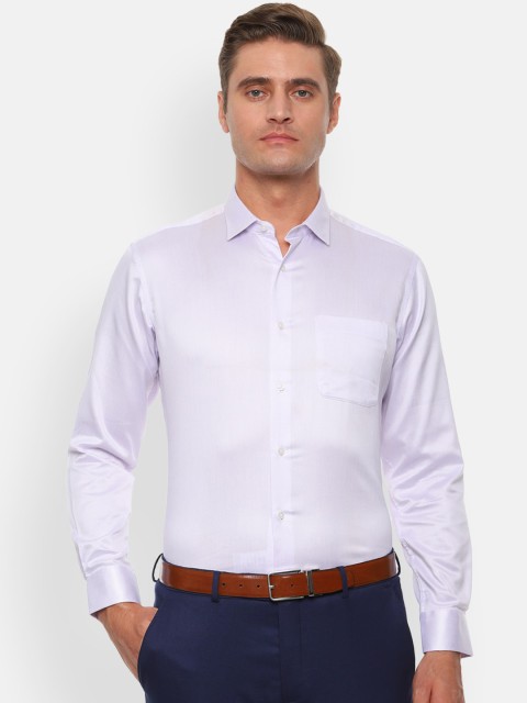 

Van Heusen Men Lavender Regular Fit Self Design Formal Shirt