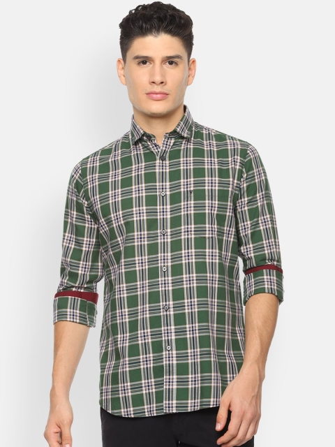 

Van Heusen Sport Men Green Slim Fit Checked Casual Shirt