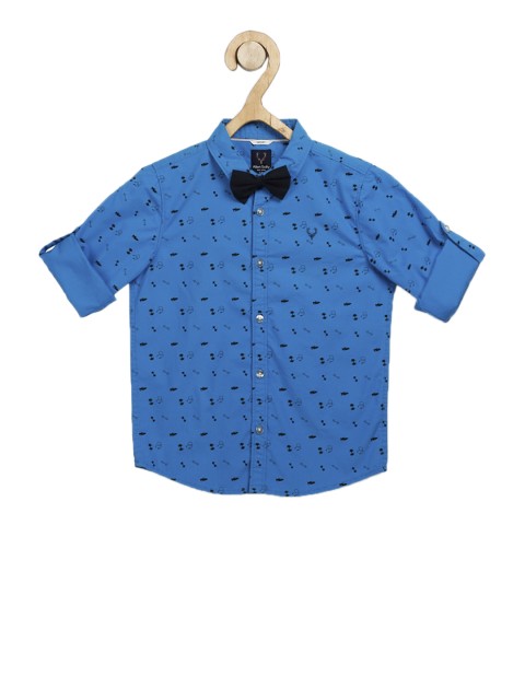 

Allen Solly Junior Boys Blue Regular Fit Printed Casual Shirt