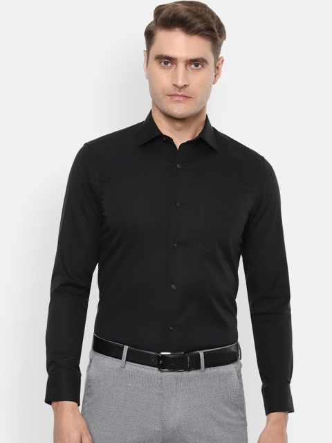 

Louis Philippe Permapress Men Black Regular Fit Solid Formal Shirt