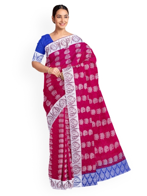 

KLM Fashion Mall Magenta Woven Design Art Silk Saree
