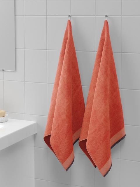 

Himeya Set of 2 Orange Solid 550 GSM Ultra Soft Ruffle Face Towels