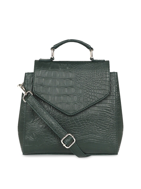 

Toteteca Green Crocodile Skin Textured Satchel