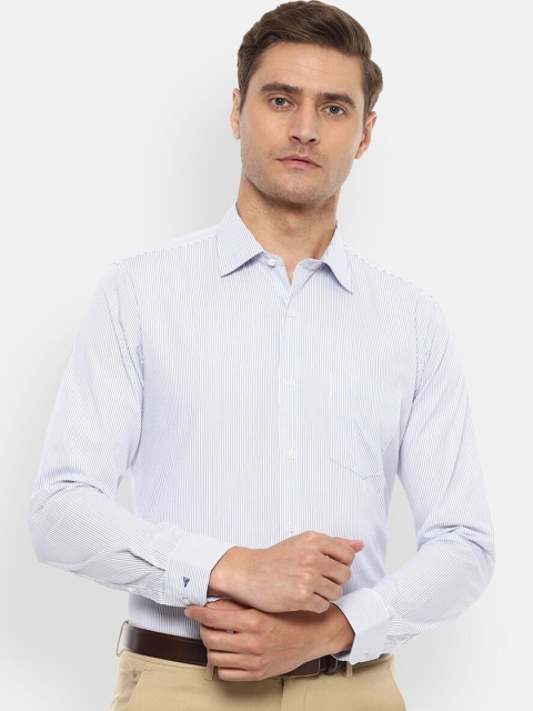 

Van Heusen Men White & Blue Slim Fit Striped Formal Shirt