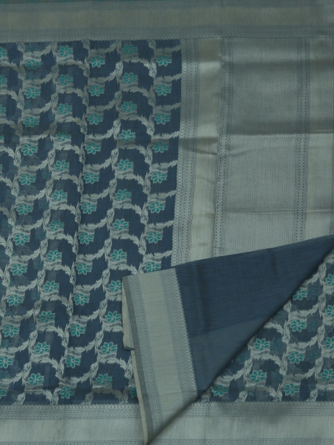 

Pothys Blue & Silver-Toned Art Silk Woven Design Saree