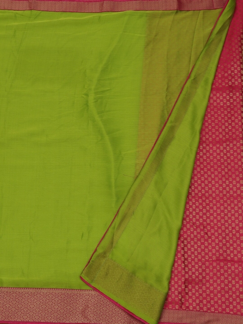 

Pothys Green Solid Poly Georgette Saree