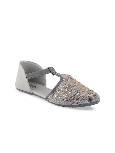 

Shoetopia Women Grey Colourblocked Ballerinas