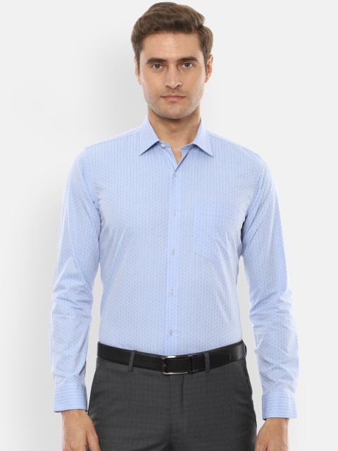

Van Heusen Men Blue Slim Fit Striped Formal Shirt
