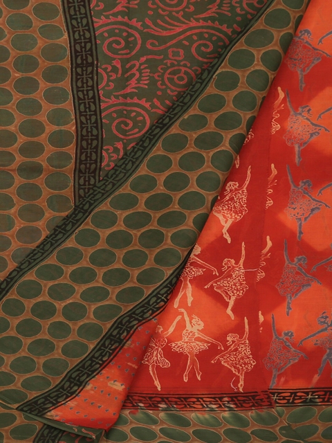 

Pothys Rust Solid Pure Cotton Saree