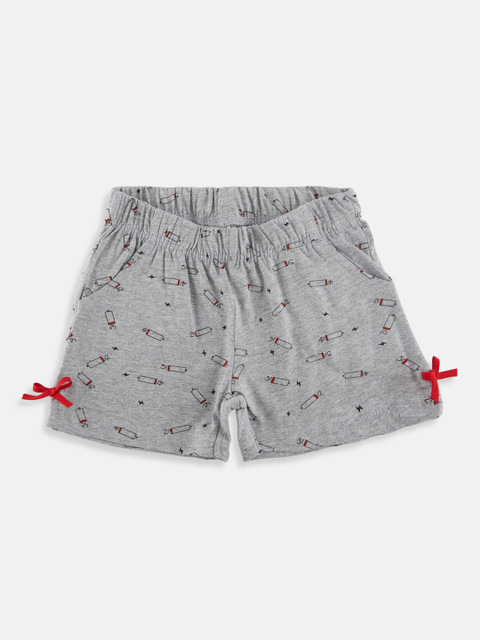 

CHALK by Pantaloons Girls Grey Printed Regular Fit Regular Shorts