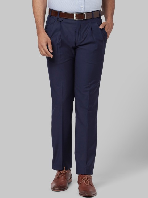 

Park Avenue Men Navy Blue Skinny Fit Solid Formal Trousers