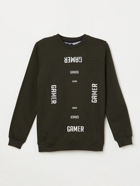 

Fame Forever by Lifestyle Boys Olive Green Printed Sweatshirt