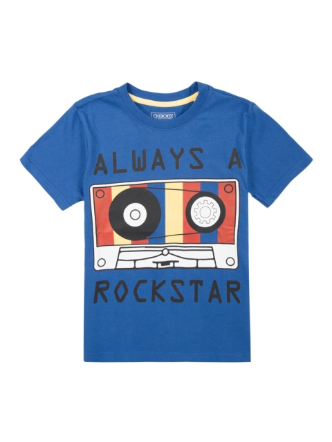 

Cherokee Boys Blue Printed Round Neck T-shirt