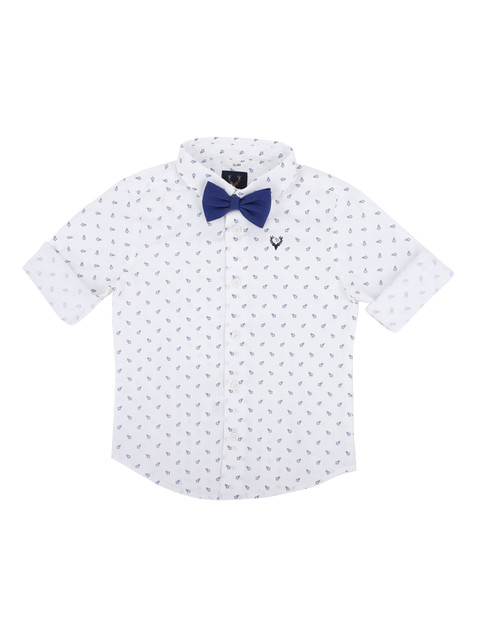 

Allen Solly Junior Boys White Slim Fit Printed Casual Shirt