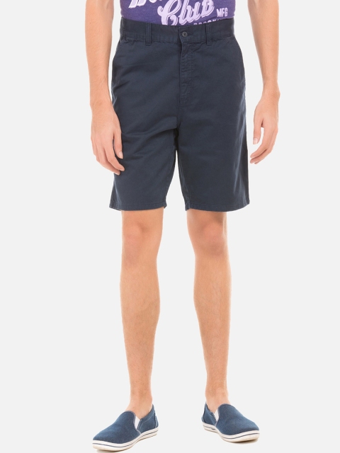 

Ruggers Men Navy Blue Solid Regular Fit Regular Shorts