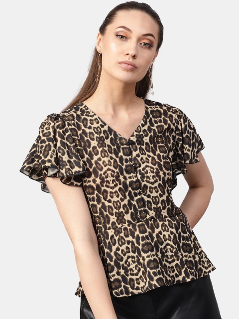 

DIVA WALK EXCLUSIVE Women Black Printed Top