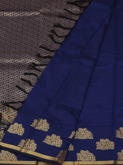 

Pothys Blue & Gold-Toned Art Silk Woven Design Saree