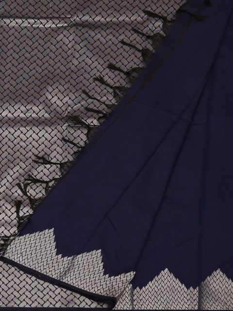 

Pothys Navy Blue Printed Art Silk Saree