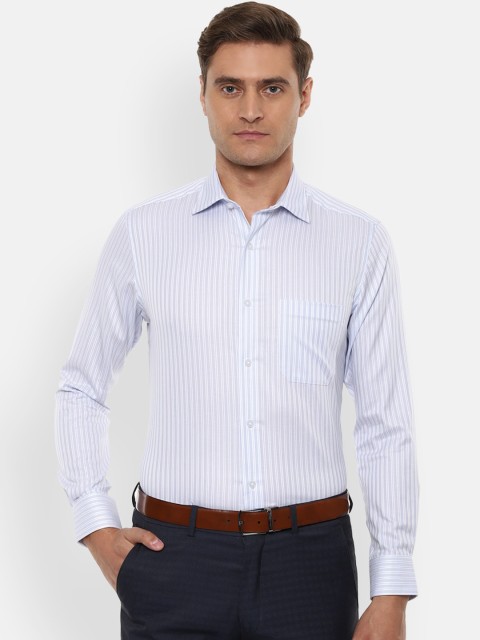 

Louis Philippe Men Blue Regular Fit Striped Formal Shirt