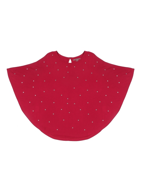 

Pantaloons Junior Girls Red Embellished Cape Top