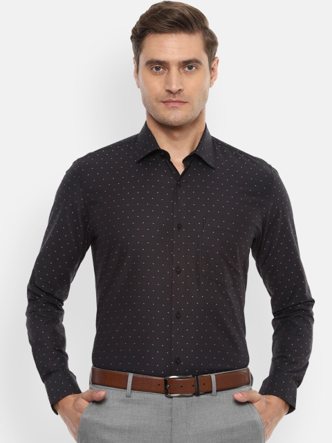 

Van Heusen Men Black Slim Fit Printed Formal Shirt