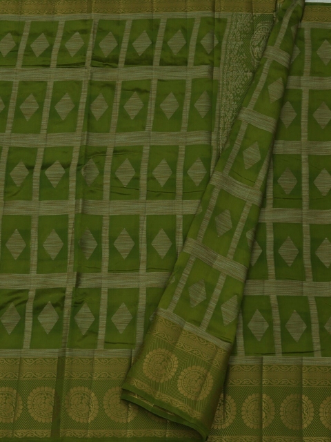 

Pothys Green Woven Design Jute Silk Saree