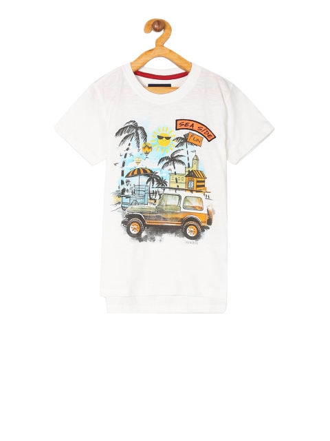 

Cherokee Boys White Printed Round Neck T-shirt