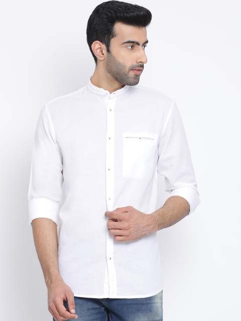

Richlook Men White Standard Slim Fit Solid Casual Shirt