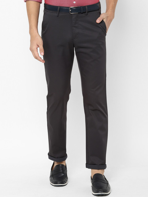 

Allen Solly Men Charcoal Regular Fit Solid Regular Trousers