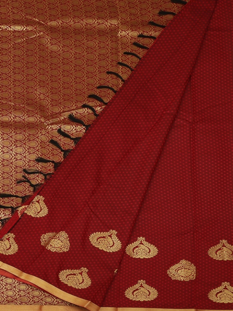 

Pothys Red & Gold-Toned Art Silk Printed Saree