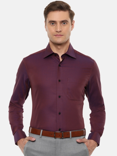

Louis Philippe Men Maroon Regular Fit Solid Formal Shirt