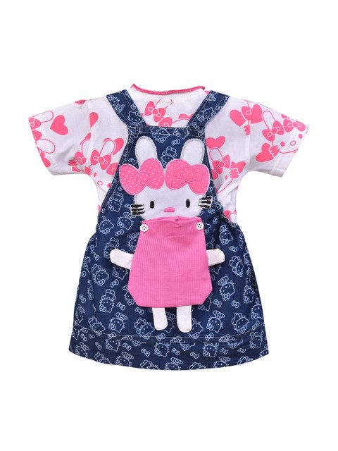 

Wish Karo Girls Pink Printed Clothing Set