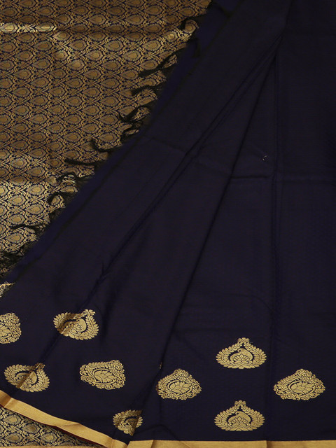

Pothys Navy Blue Woven Design Art Silk Saree