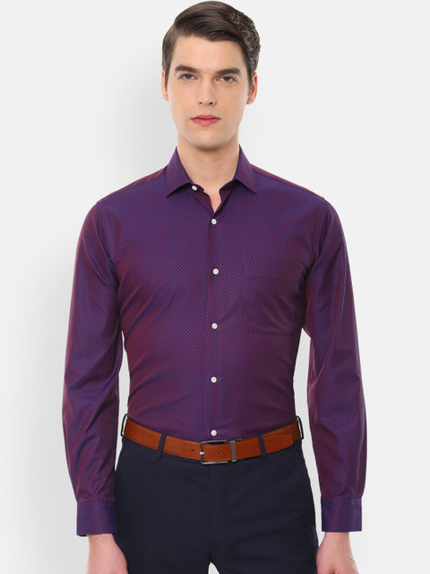 

Van Heusen Men Purple & Red Regular Fit Self Design Formal Shirt