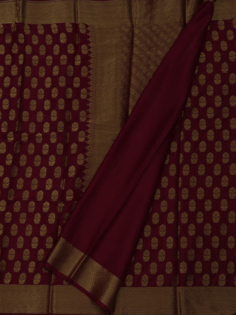 

Pothys Maroon & Gold-Toned Poly Georgette Woven Design Saree