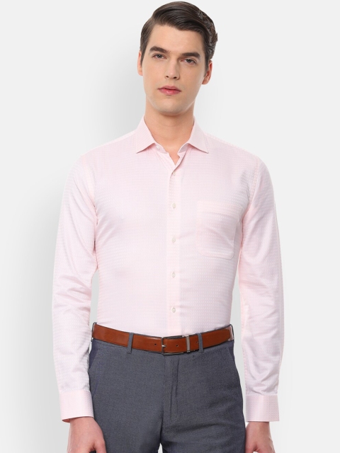 

Van Heusen Men Pink Slim Fit Self Design Formal Shirt