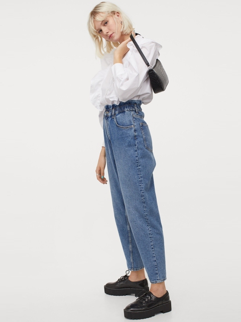 

H&M Women White Flounced Cotton Shirt