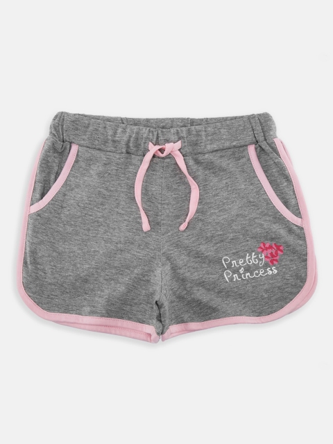 

CHALK by Pantaloons Girls Grey Solid Regular Fit Regular Shorts