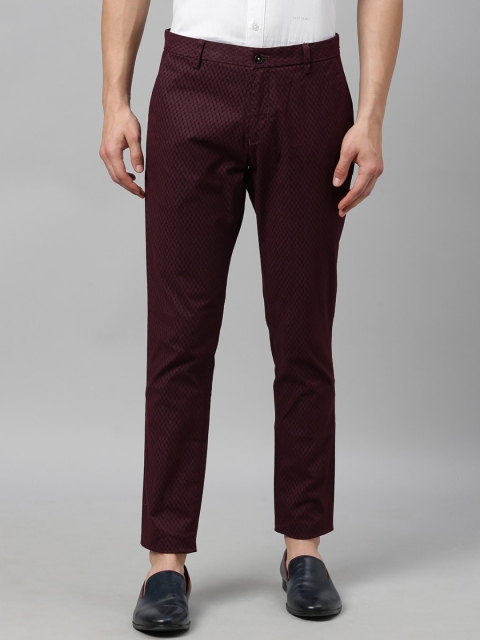 

RARE RABBIT Men Maroon Slim Fit Printed Chinos