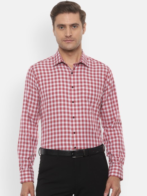 

Van Heusen Men White & Red Slim Fit Checked Formal Shirt