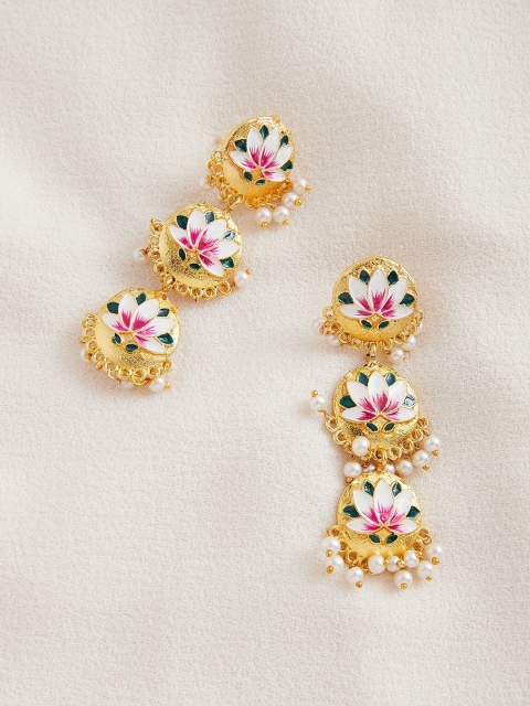 

GloBox By ZeroKaata Mauve Leaf Shaped Drop Earrings