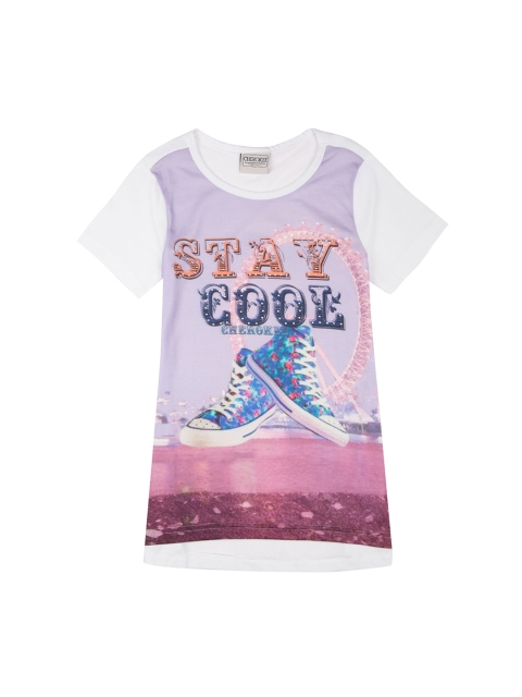 

Cherokee Girls White Printed Round Neck T-shirt