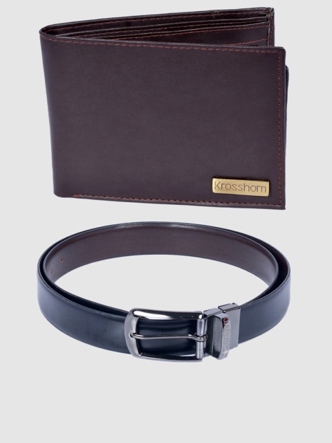 

Krosshorn Men Brown Accessory Gift Set
