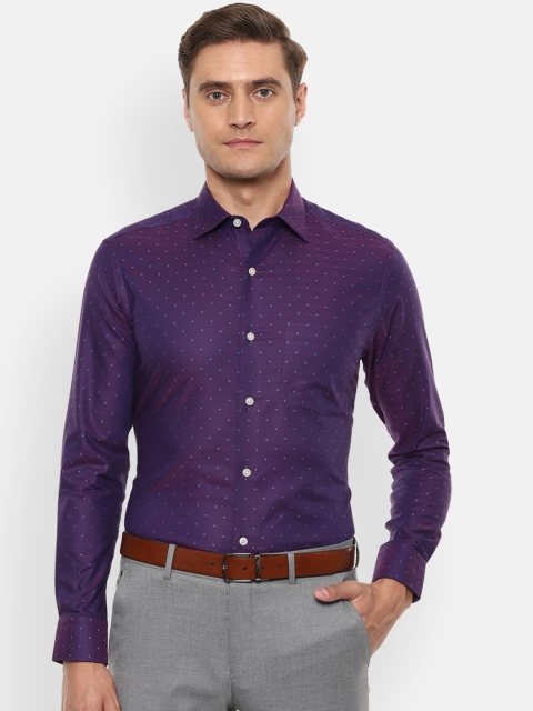 

Louis Philippe Men Purple Regular Fit Self Design Formal Shirt
