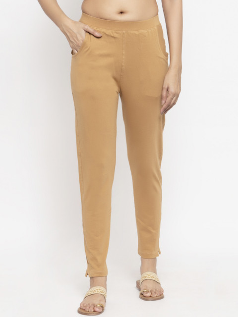 

NEUDIS Women Beige Solid Ankle-Length Leggings