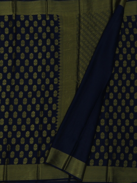 

Pothys Navy Blue & Gold-Toned Poly Georgette Woven Design Saree