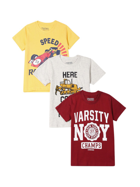 

Cherokee Boys Maroon Printed Round Neck T-shirt