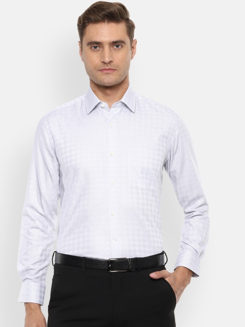 

Luxure by Louis Philippe Men Blue Regular Fit Self Design Formal Shirt